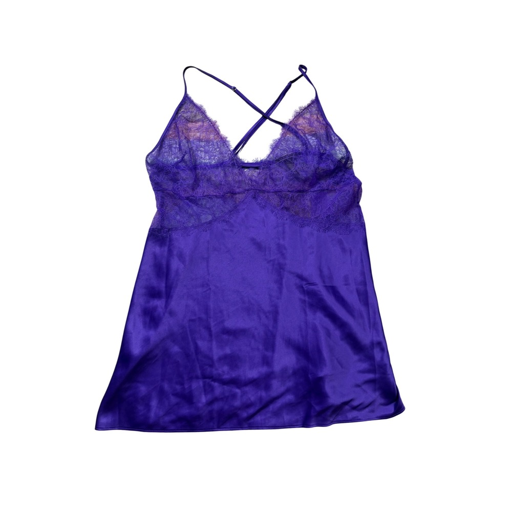 Victoria's Secret Y2K Purple Satin Lace Going Out Top Slip Dress
